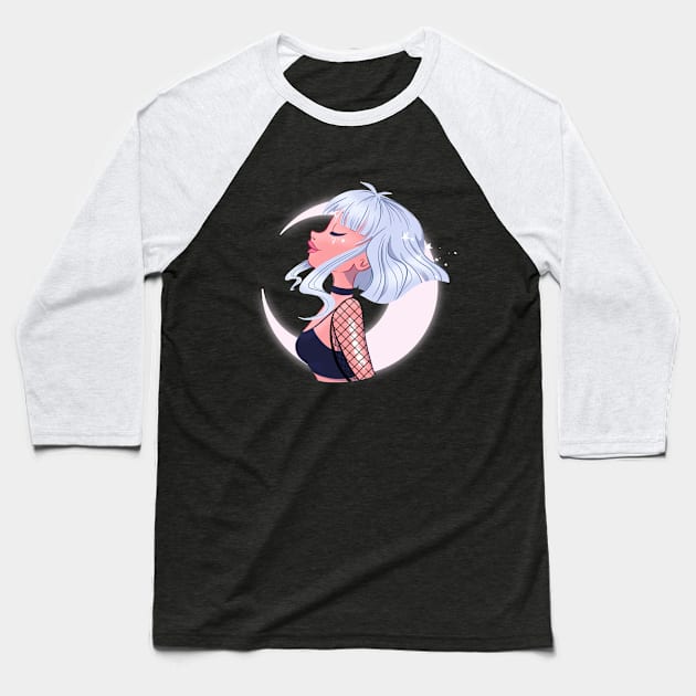 Moon girl Baseball T-Shirt by Krismilla 